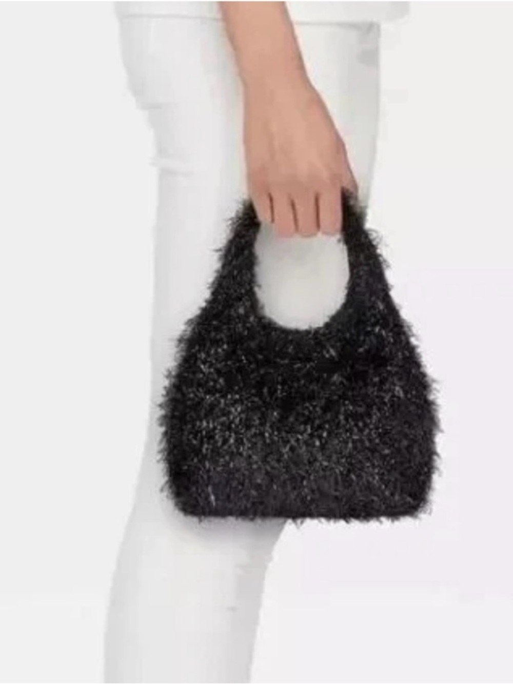 A New Day Tinsel Sparkle Black Textured Mini Party Bag | OS | NWT - Picture 3 of 6